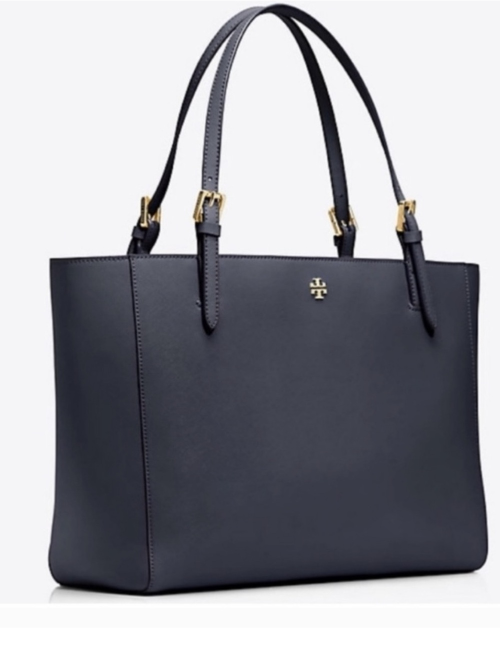 Tory Burch Navy Leather York Tote Bag Large